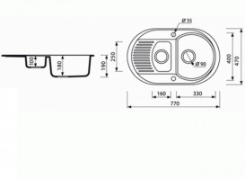 Мийка для кухні Marmorin Duro 1,5k 10 77х47 см штучний камінь Magranit білий 130 513 006