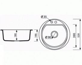 Мойка для кухни Marmorin Duro 1k Ø52 см искусственный камень Magranit белый 130 803 006