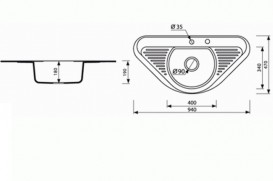 Мойка для кухни Marmorin Duro 1k trapez 94х47 см искусственный камень Magranit белый 130 743 006