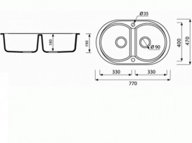 Мойка для кухни Marmorin Duro 2k 77х47 см искусственный камень Magranit белый 130 203 006