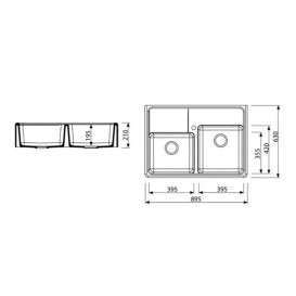 Мийка для кухні Marmorin Ewit 2k без крила накладна штучний камінь білий 515 203 006