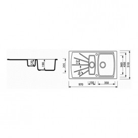 Мойка для кухни Marmorin Fenco 1,5k 1o с крылом врезная  искусственный камень черный 320 513 002