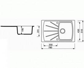 Мойка для кухни Marmorin Fenco 1k 10 78х51 см искусственный камень Magranit черный 320 113 002