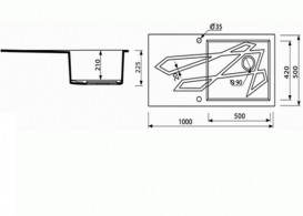 Мойка для кухни Marmorin Foorn I 1k 10 100х50 см искусственный камень Magranit песочный 450 113 007