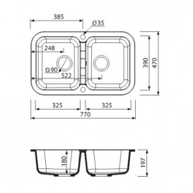 Мойка для кухни Marmorin Ignis 2k без крыла врезная искусственный камень коричневый 435 203 004