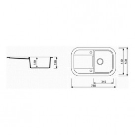 Мойка для кухни Marmorin Laver 1k 1o с крылом врезная искусственный камень черный 510 113 002