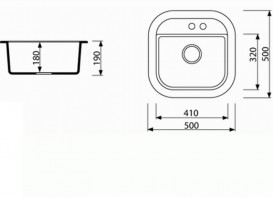 Мийка для кухні Marmorin Laver 1k 50х50 см штучний камінь Magranit сірий 510 103 003