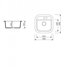 Мойка для кухни Marmorin Laver 1k без крыла врезная искусственный камень черный 510 103 002