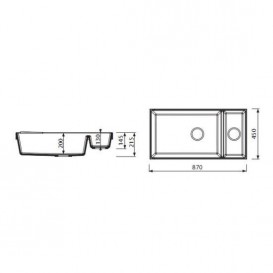 Мойка для кухни Marmorin Olwin 1,5k без крыла искусственный камень белый 525 503 006
