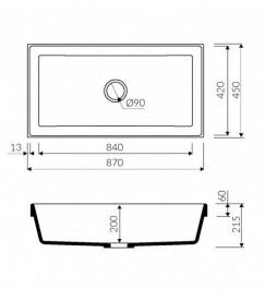 Мойка для кухни Marmorin Olwin 1k 87х45 см искусственный камень Magranit серый 525 103 003