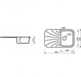 Мийка для кухні Marmorin Oren 1k 10 82х50 см штучний камінь Magranit сафарі  180 113 001