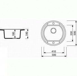 Мойка для кухни Marmorin Otago 1k Ø50 см искусственный камень Magranit белый 505 803 006
