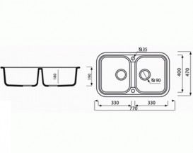 Мойка для кухни Marmorin Pesta 2k 77х47 см искусственный камень Magranit коричневый 170 203 004