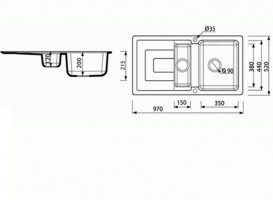 Мийка для кухні Marmorin Sten 1,5k 10 97х52 см штучний камінь Magranit сафарі 385 513 001