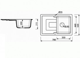 Мойка для кухни Marmorin Sten 1k 10 78х52 см искусственный камень Magranit белый 385 113 006