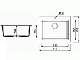 Мойка для кухни Marmorin Sten 1k 61х50.5 см искусственный камень Magranit серый 385 103 003