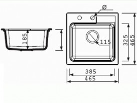 Мойка для кухни Marmorin Tama 1k 46,5х46,5 см искусственный камень Magranit серый 390 103 003