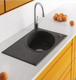 Мийка для кухні Marmorin Tono 1k 10 80х50 см штучний камінь Magranit чорний 430 113 002