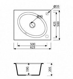 Мойка для кухни Marmorin Tono 1k 62,3х50 см искусственный камень Magranit песочный 430 103 007