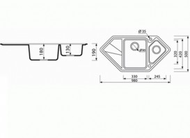 Мойка для кухни Marmorin Torro trapez 98х50 см искусственный камень Magranit серый 220 613 003