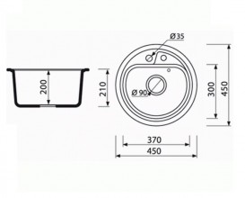 Мийка для кухні Marmorin Vask Ø45 см штучний камінь Magranit коричневий 260 803 004