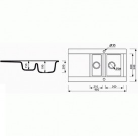 Мойка для кухни Marmorin Voga 1,5k 10 95х54 см искусственный камень Magranit сафари 110 513 001