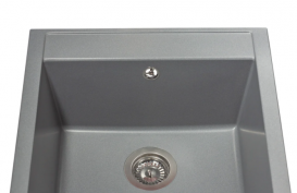 Мийка для кухні Miraggio Bodrum 510 врізна прямокутна з переливом матовий  gray 0000002