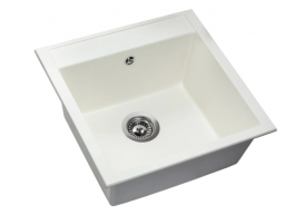 Мойка для кухни Miraggio Bodrum 510 врезная прямоугольная с переливом матовый white 0000006