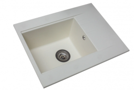 Мойка для кухни Miraggio Bodrum 650 врезная прямоугольная с переливом матовый white 0000012