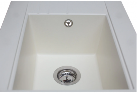 Мойка для кухни Miraggio Bodrum 650 врезная прямоугольная с переливом матовый white 0000012