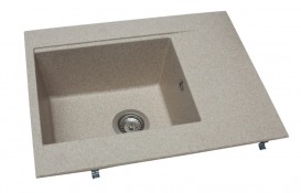 Мойка для кухни Miraggio Bodrum 650 врезная прямоугольная с переливом матовый sand 0000010