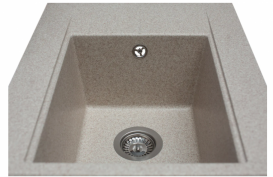 Мойка для кухни Miraggio Bodrum 650 врезная прямоугольная с переливом матовый sand 0000010