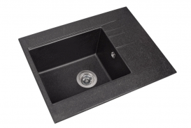 Мойка для кухни Miraggio Bodrum 650 врезная прямоугольная с переливом матовый black 0000007