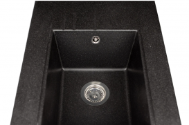 Мойка для кухни Miraggio Bodrum 650 врезная прямоугольная с переливом матовый black 0000007