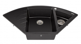 Мойка для кухни Miraggio Europe 1100x550x192 врезная с 2 чашами матовый Black 0000013