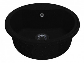 Мийка для кухні Miraggio Houston Ø49,5 см кварцовий пісок Mirastone чорний 0000086