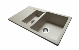 Мийка для кухні Miraggio La Pas врізна прямокутна з 2 чашами з переливом матовий Sand 0000022