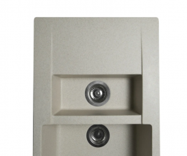 Мийка для кухні Miraggio La Pas врізна прямокутна з 2 чашами з переливом матовий Sand 0000022