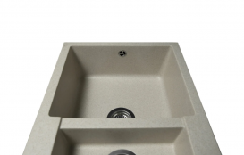 Мийка для кухні Miraggio La Pas врізна прямокутна з 2 чашами з переливом матовий Sand 0000022
