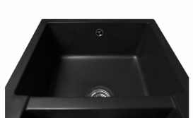 Мойка для кухни Miraggio La Pas врезная прямоугольная с 2 чашами с переливом матовый Black 0000019