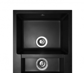 Мойка для кухни Miraggio La Pas врезная прямоугольная с 2 чашами с переливом матовый Black 0000019