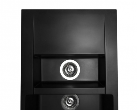 Мойка для кухни Miraggio La Pas врезная прямоугольная с 2 чашами с переливом матовый Black 0000019