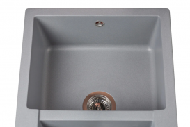 Мойка для кухни Miraggio La Pas врезная прямоугольная с 2 чашами с переливом матовый Gray 0000020