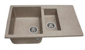 Мойка для кухни Miraggio La Pas врезная прямоугольная с 2 чашами с переливом матовый Terra 0000024
