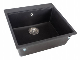 Мийка для кухні Miraggio Lagoon 54,1 х51, 1 см кварцовий пісок Mirastone чорний 0001039