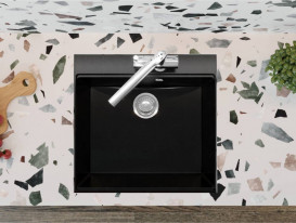 Мойка для кухни Miraggio Lagoon 54,1х51,1 см кварцевый песок Mirastone черный 0002244