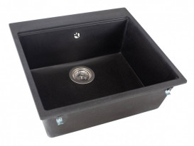 Мойка для кухни Miraggio Lagoon 54,1х51,1 см кварцевый песок Mirastone черный 0002244