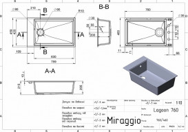 Мойка для кухни Miraggio Lagoon 76х46 см кварцевый песок Mirastone жасмин 0002087