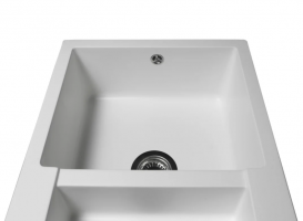 Мойка для кухни Miraggio La Pas врезная прямоугольная с 2 чашами с переливом матовый  White 0000025