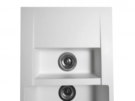 Мойка для кухни Miraggio La Pas врезная прямоугольная с 2 чашами с переливом матовый  White 0000025